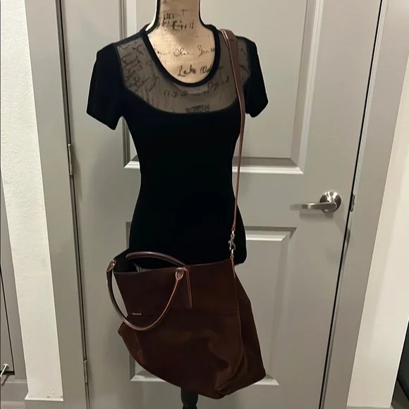 Coach Rich Burgundy Suede Tote - reasonable offers considered - Picture 3 of 9